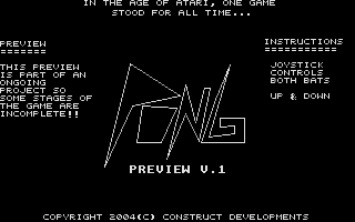 Pong atari screenshot